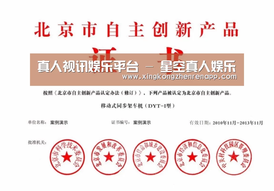 星空真人荣誉证书四